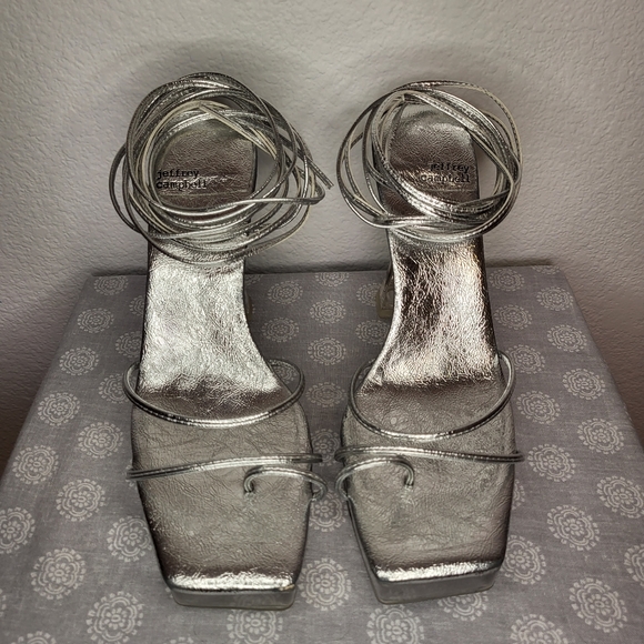 Jeffrey Campbell Primadonna Silver Platform with Clear Heel size 10 - Picture 2 of 10